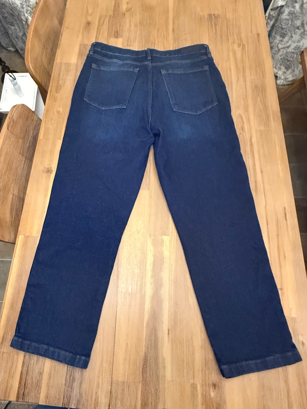 Karl Lagerfeld Women's Navy and Black Side-Trim Relaxed Jeans - Picture 7 of 9